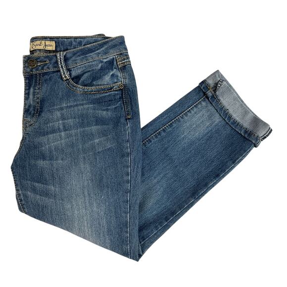 Earl Jean Womens Embellished Flap Pockets Cuffed Capri Jeans size 4 - Picture 5 of 11